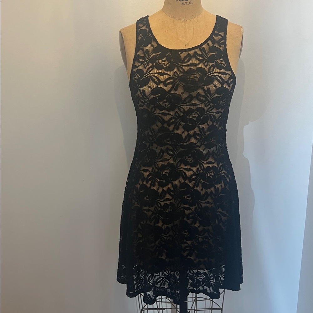 Black Lace Mini Dress S